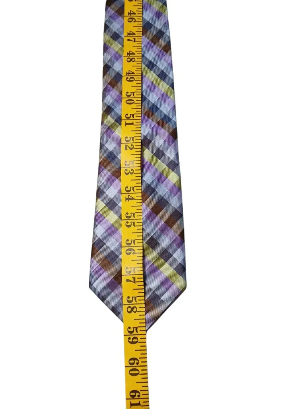 IZOD Plaid Necktie Purple Blue Brown Green Classic Men's Dress Tie